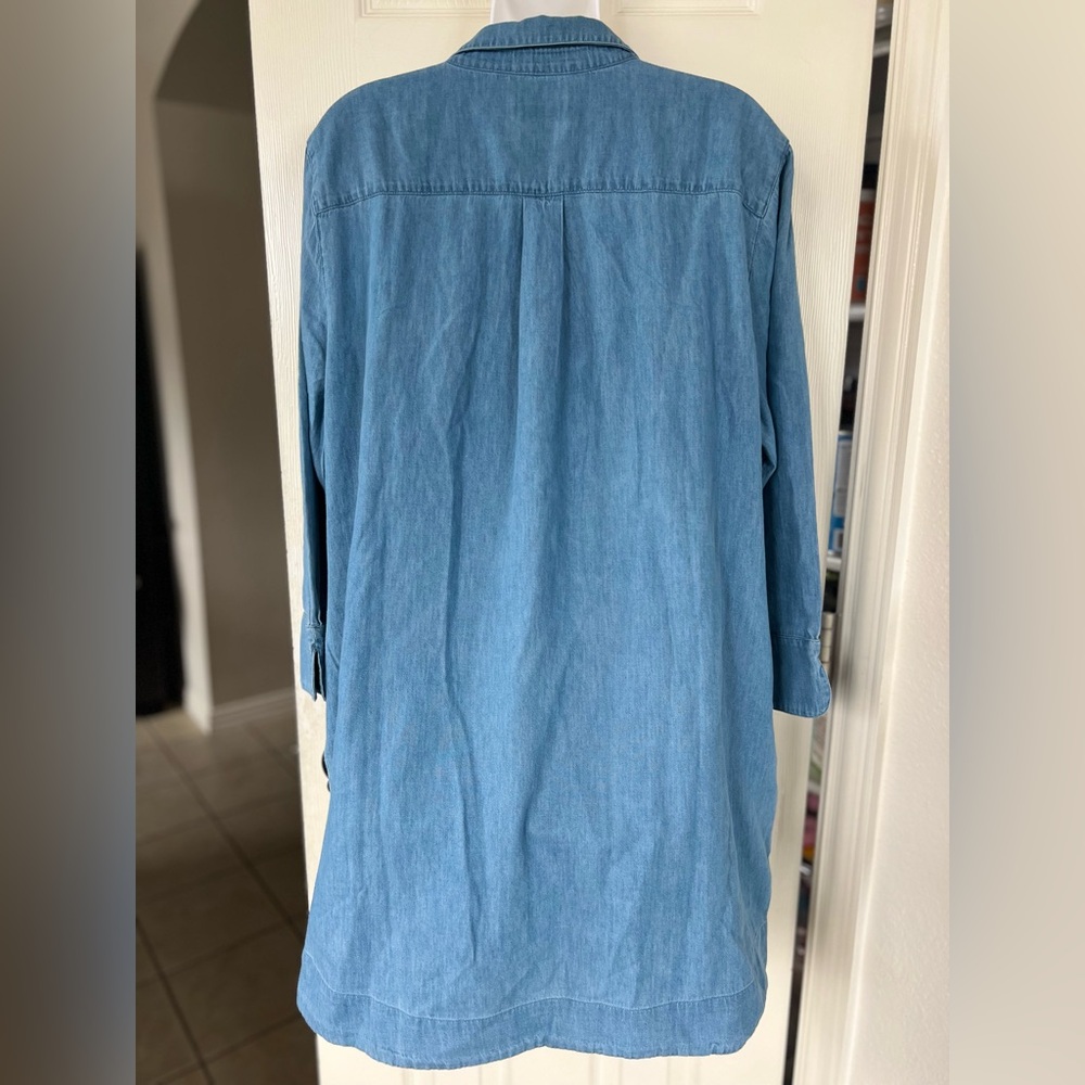 NWT Vineyard Vines Light Blue Denim Tunic Dress - Long Sleeve XL - Picture 8 of 16
